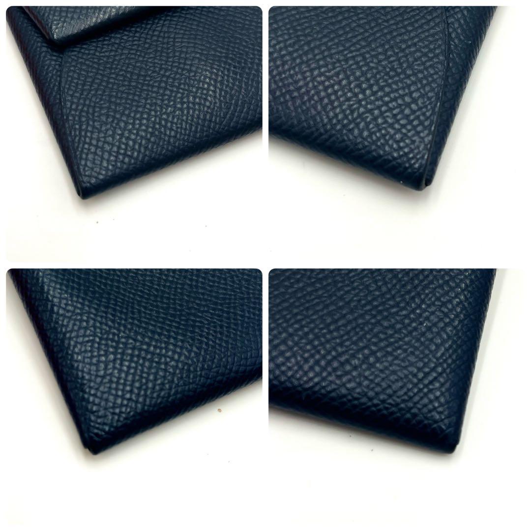 【極稀少】エルメス バスティア ヴェルソ ケース 財布 バイカラー 紺×灰