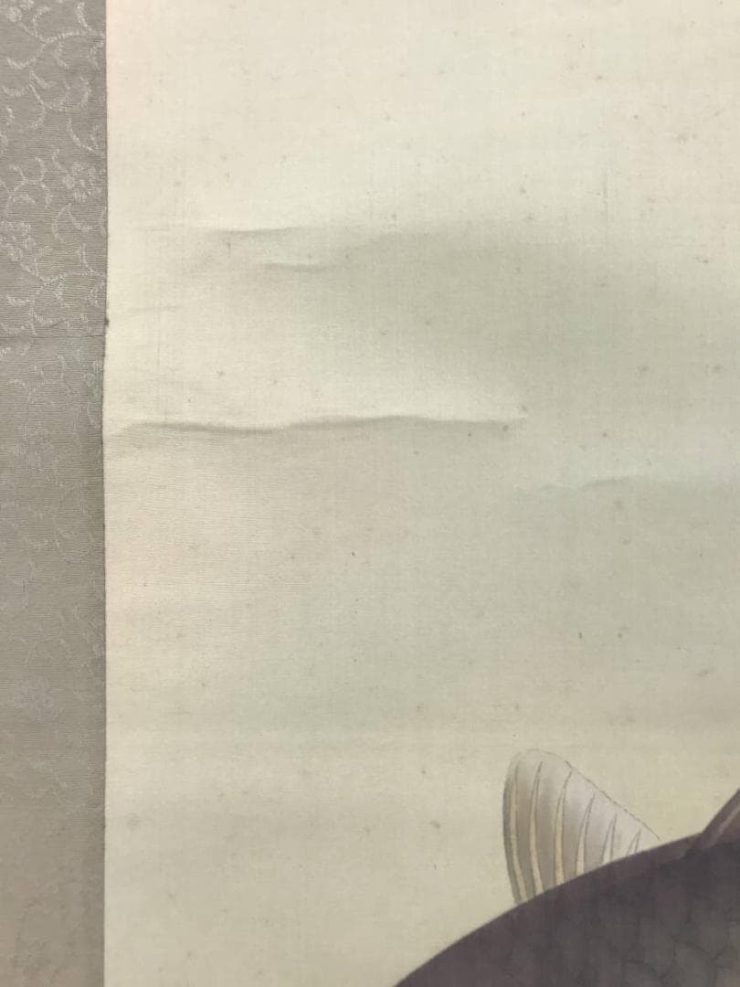 【真作】小林柏陽/師　西村五雲/遊鯉図/鯉図/掛軸/名家伝来/AC-630