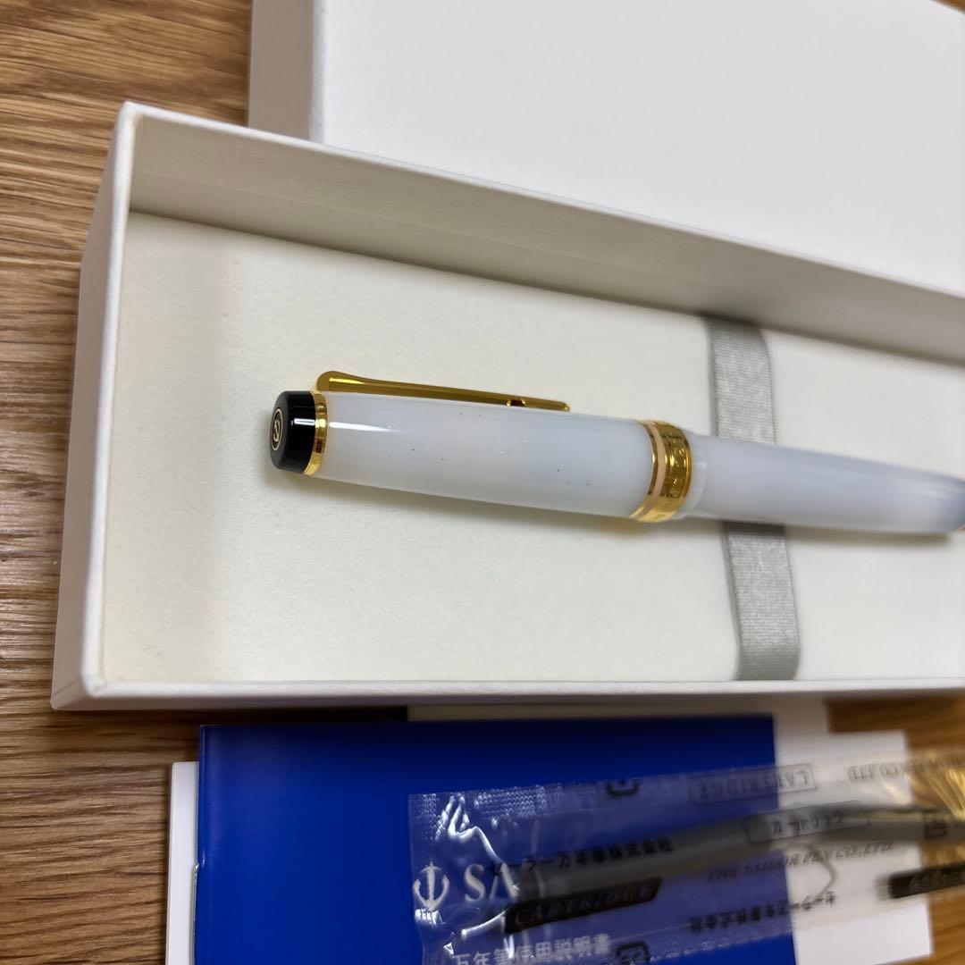 試筆のみ セーラー万年筆 四季織　万年筆　垂雪　MF 中細