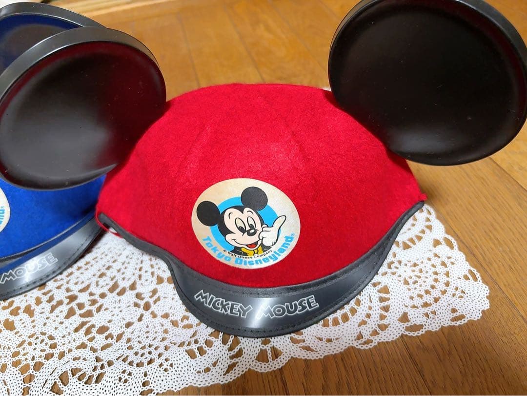 【レア品】東京ディズニーランド　ミッキーマウス 耳付きキャップ 2色セット
