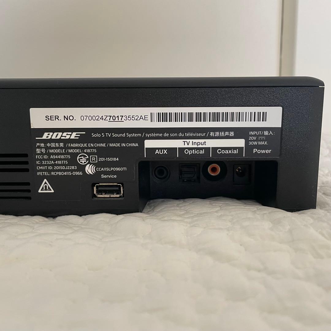 美品！正規店購入・付属品完備BOSE Solo 5 サウンドバー★エコバッグ付