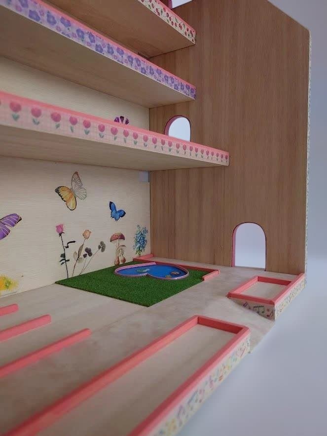 トミカ木製手作り駐車場（スモ－ルピンク）SP04