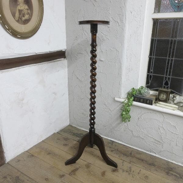 イギリス アンティーク 家具 プランツスタンド ツイスト 花台 英国 6753c