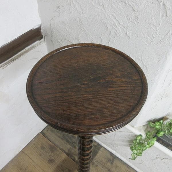 イギリス アンティーク 家具 プランツスタンド ツイスト 花台 英国 6753c