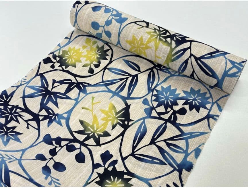 竺仙 美しいキモノ　 ワイドサイズ　綿紬 本染め 注染染め 浴衣反物 宮舘涼太