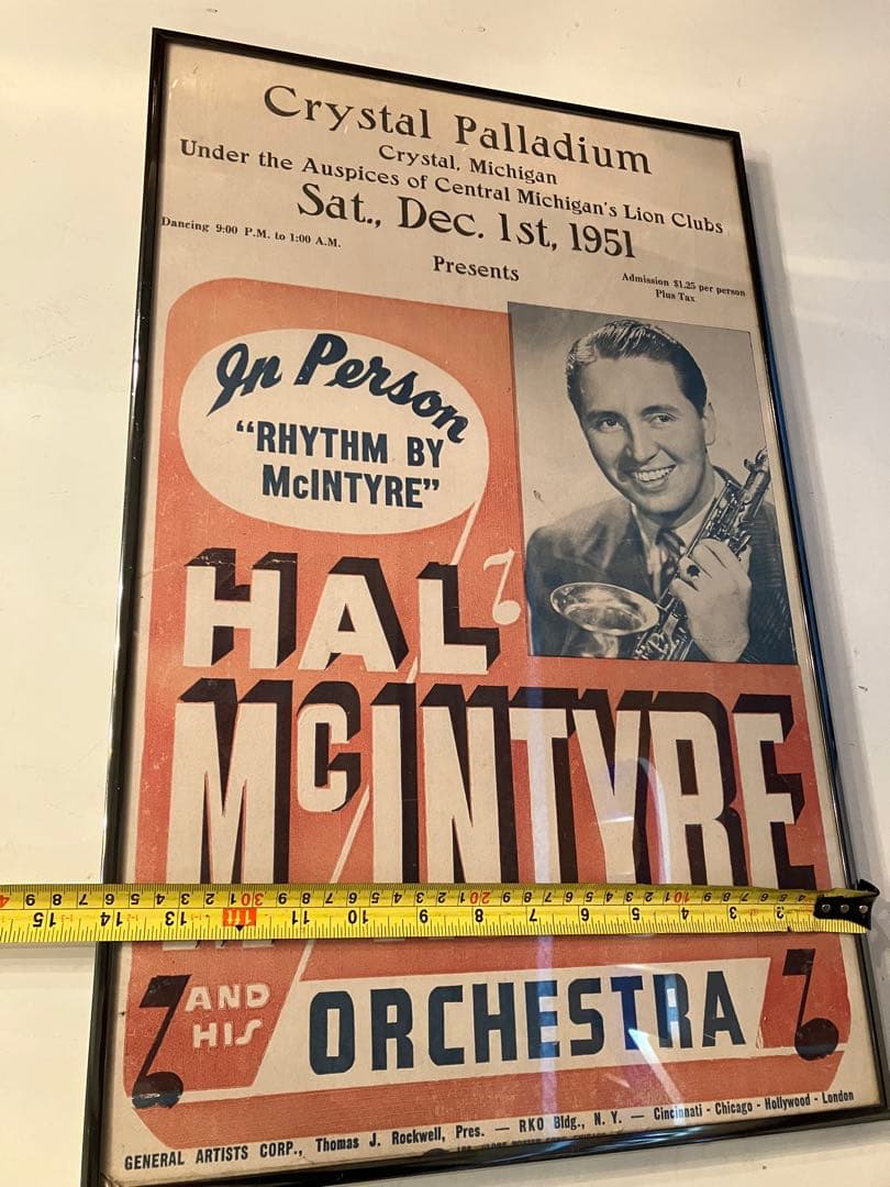 Hal McIntyre ビンテージ コンサートポスター