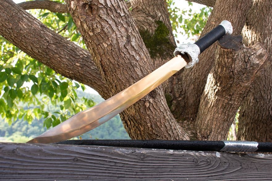 雪紋金単刀 武具　刀装具　日本刀　模造刀