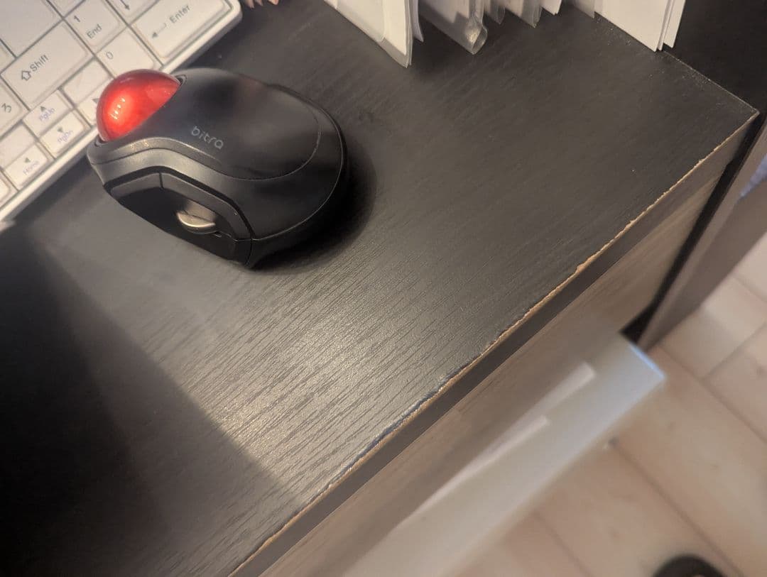 ウォールナット柄受付カウンター ダークブラウン幅117.5cm