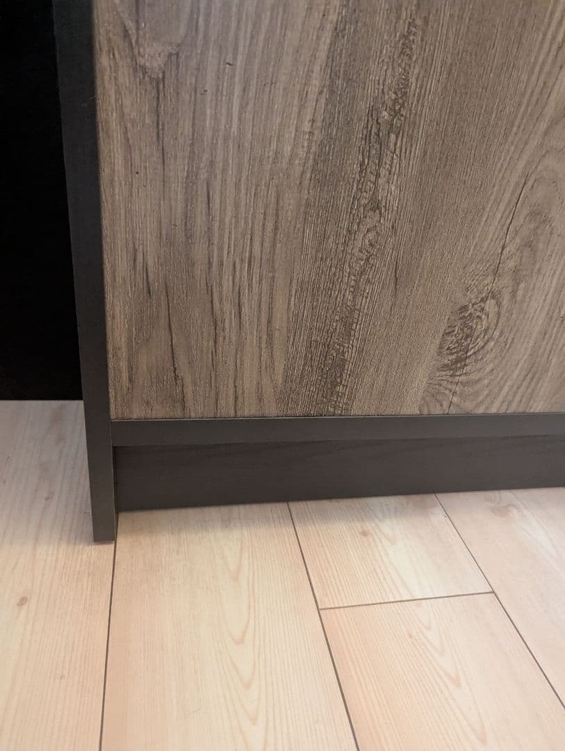 ウォールナット柄受付カウンター ダークブラウン幅117.5cm