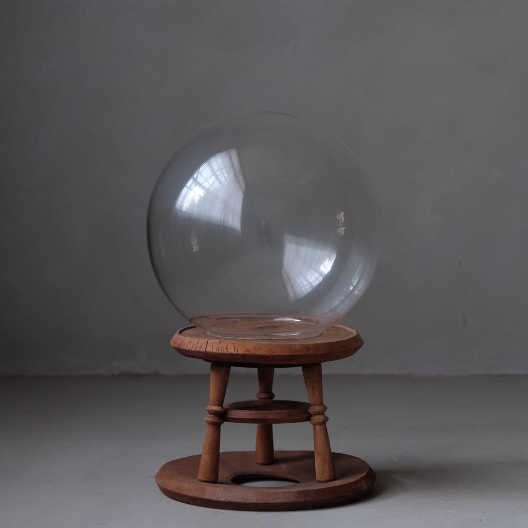 扇風機台付きガラスドーム　ガラスケース ショーケース オブジェ 古道具 レトロ