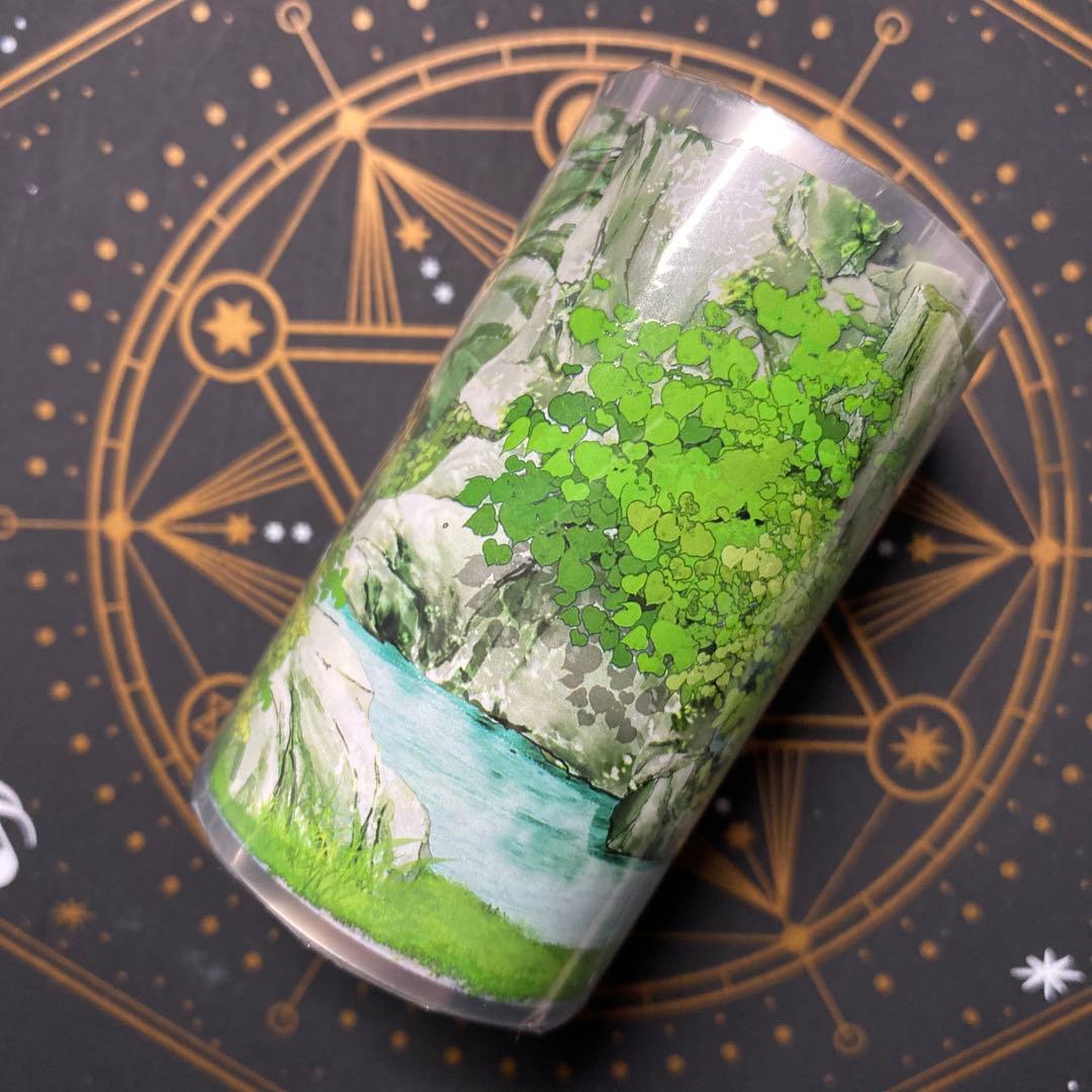 【9341】海外　マステ　5m巻　PETマスキングテープ仏像　石　滝　自然装飾系