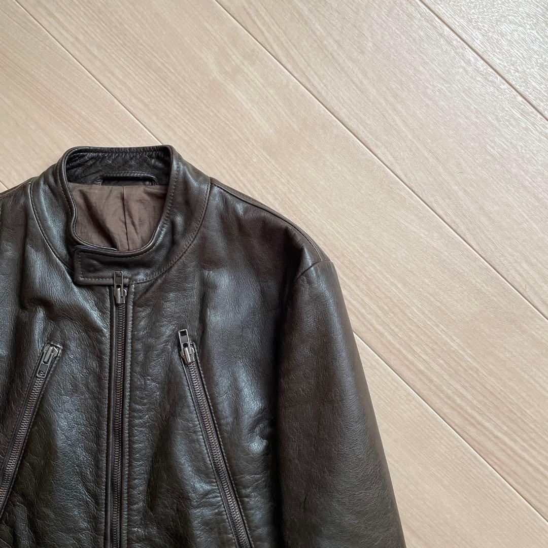 メゾンマルタンマルジェラ ハの字ライダース 46 ダークブラウン アーカイブ