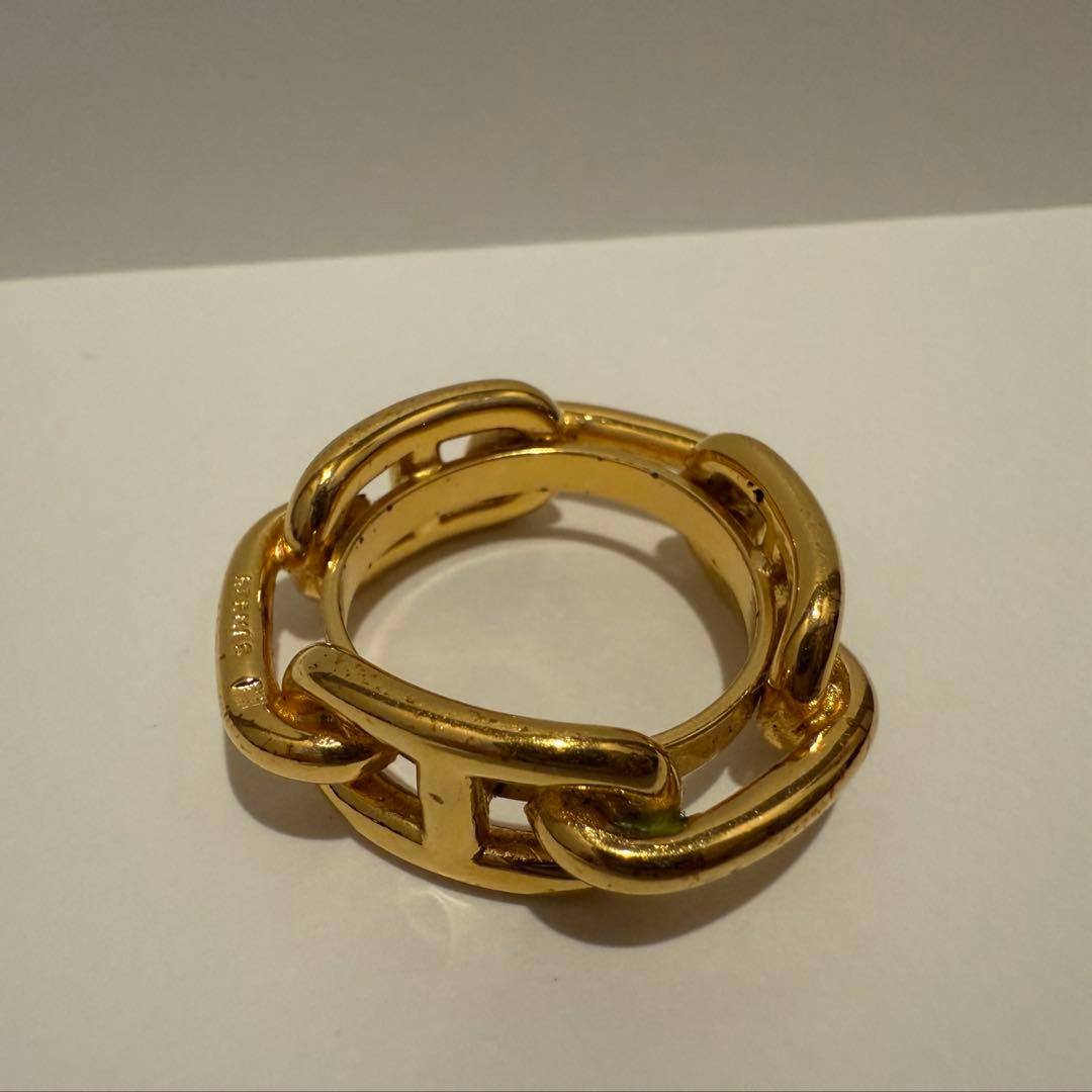 HERMES シェーヌダンクル スカーフリング 　ゴールド エルメス