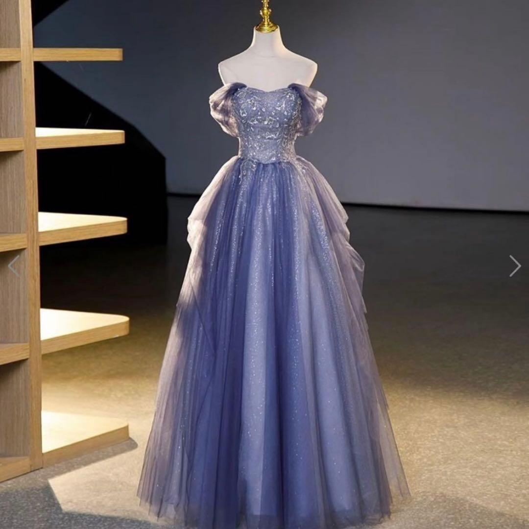 カラードレス ネックレス ピアス 文化祭 卒業式 青 紫 シルバー キラキラ