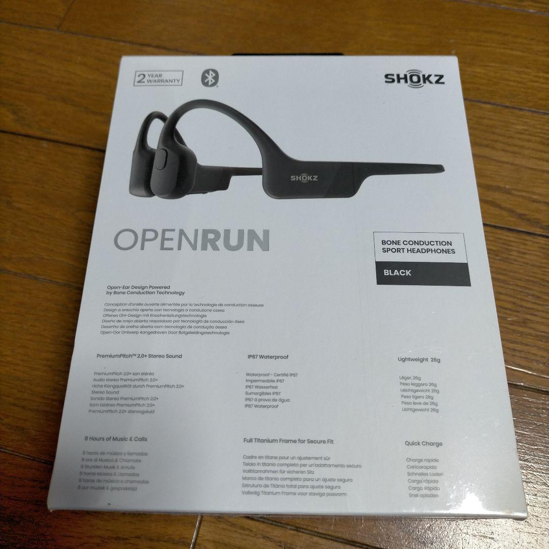 SHOKZ OPENRUN 骨伝導スポーツヘッドフォン ブラック