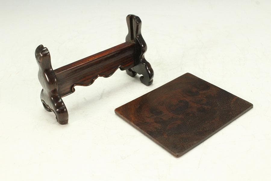 中国美術 葡萄木 硯屏 文房四宝(K-A749)