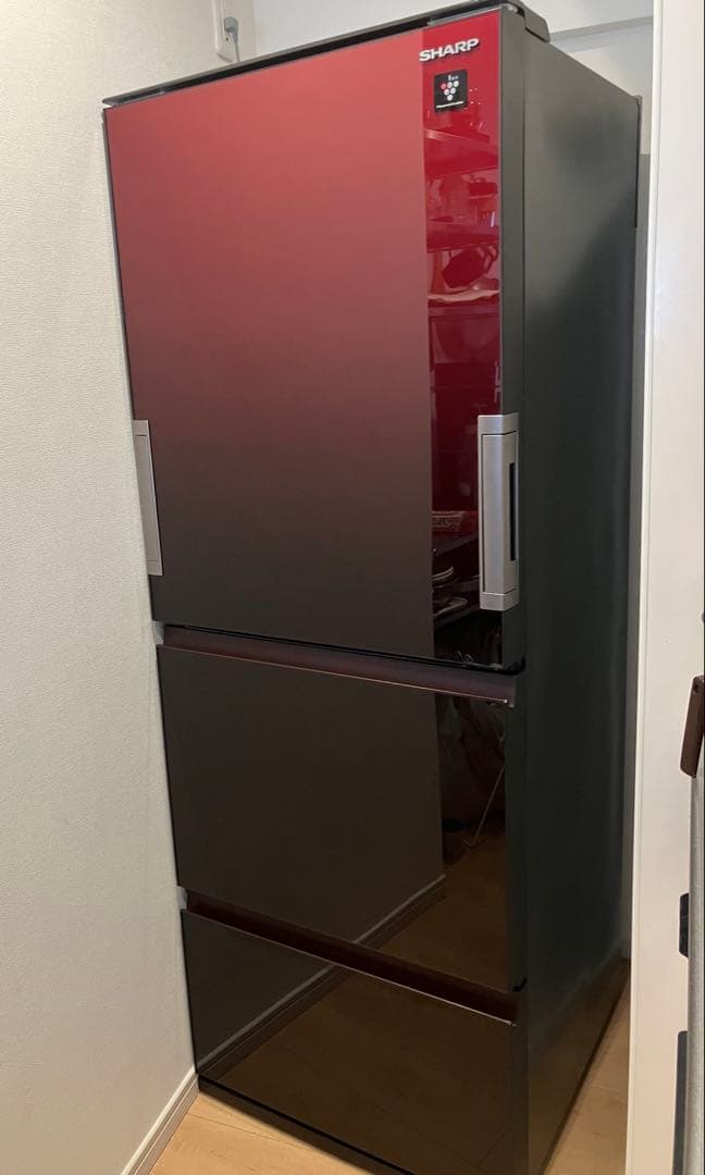 【SHARP】冷蔵庫356L グラデーションレッド【両開き】