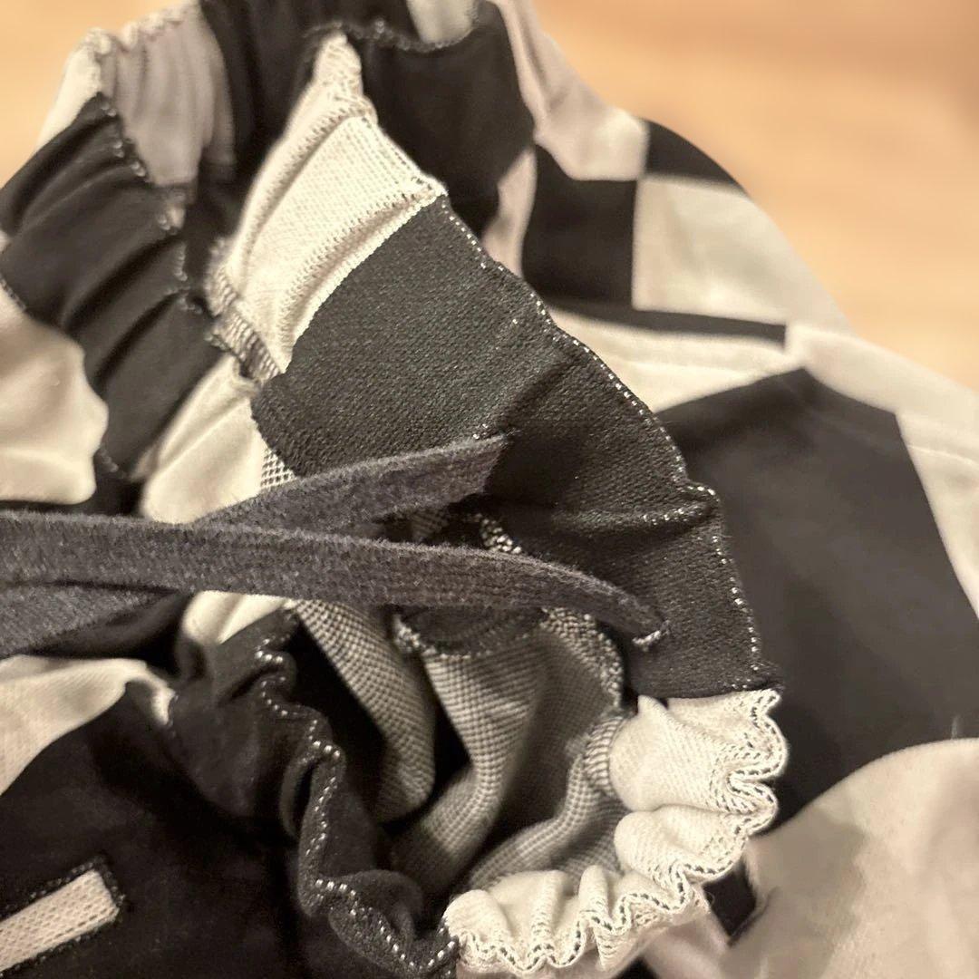 チェック柄バルーンサルエルパンツ