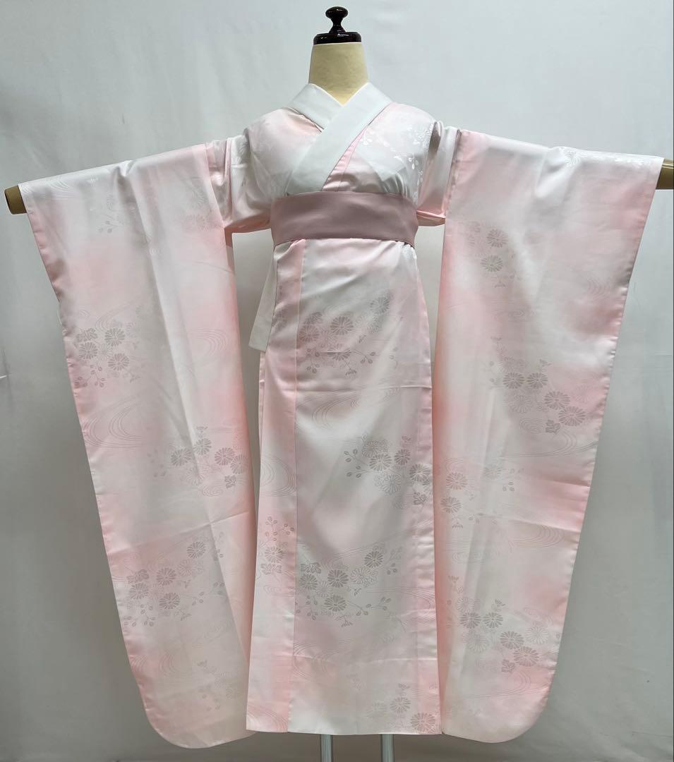 色無地　振り袖　フルセット　長襦袢　成人式　パーティー　袋帯　小物付　675