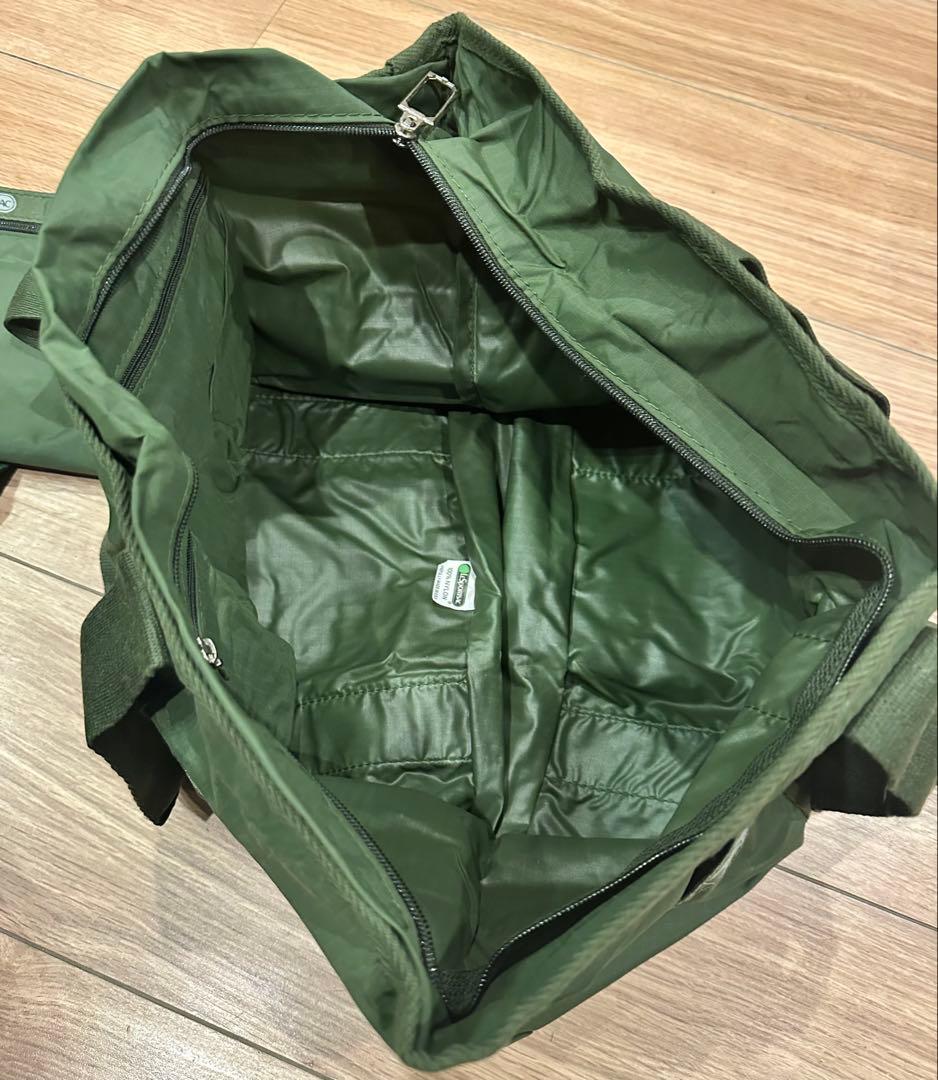 LeSportsac ビンテージ オリーブグリーン 折りたたみ　トラベルバッグ