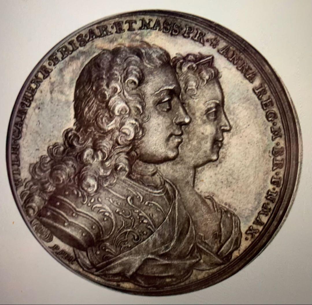 オランダ　ウィレム4世プリンセスアン王女結婚記念1734年シルバーメダル