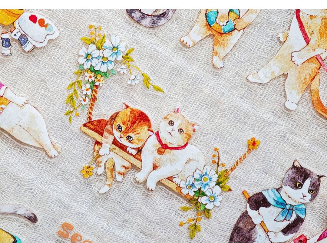 海外マスキングテープ巻売り バカンスキャット アニマルマスキングテープ