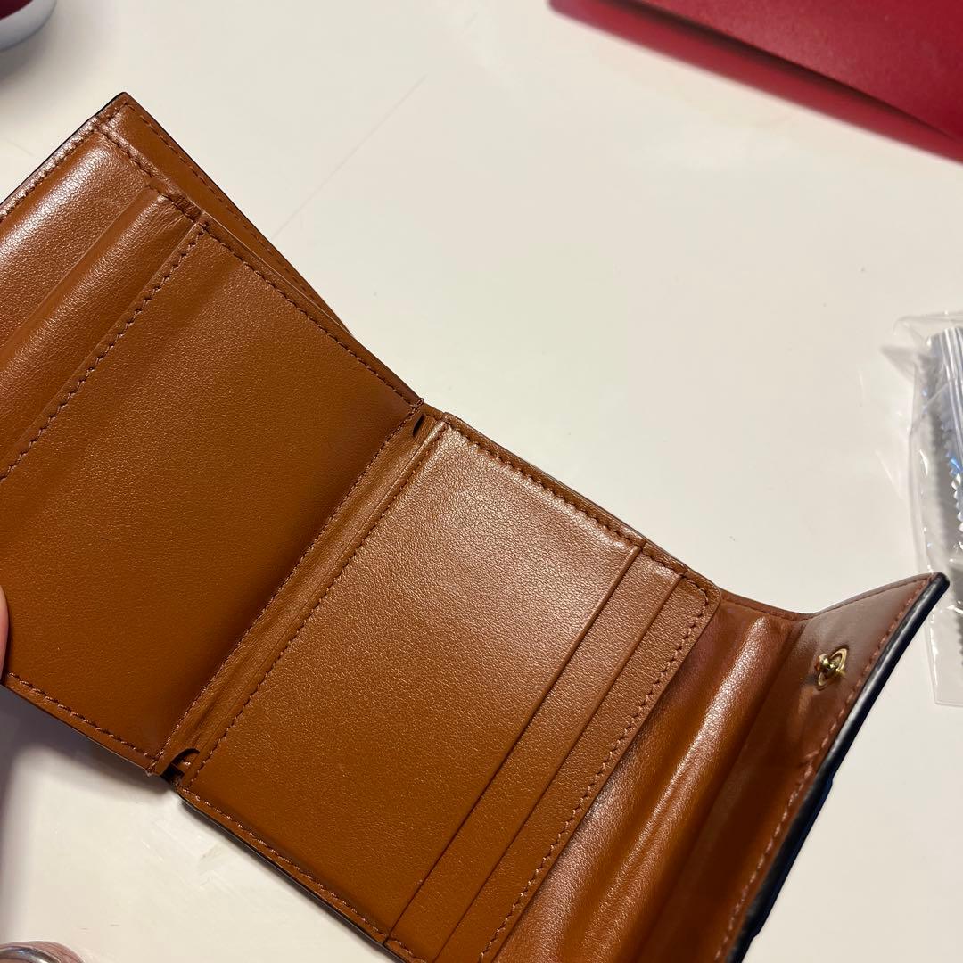 CELINE 三つ折り財布 ダークブルー/ブラウン
