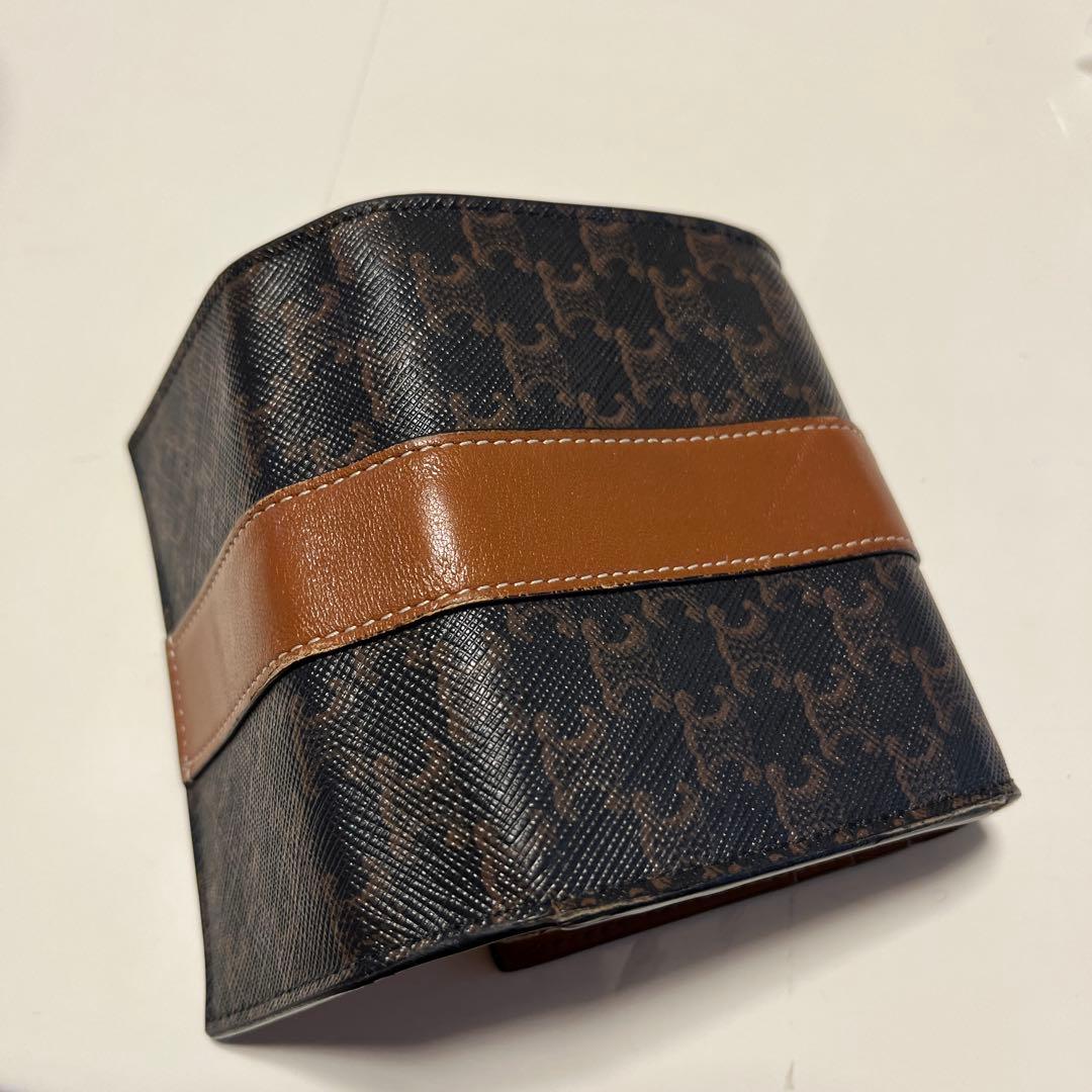 CELINE 三つ折り財布 ダークブルー/ブラウン