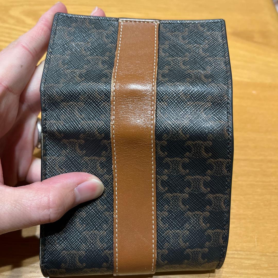 CELINE 三つ折り財布 ダークブルー/ブラウン