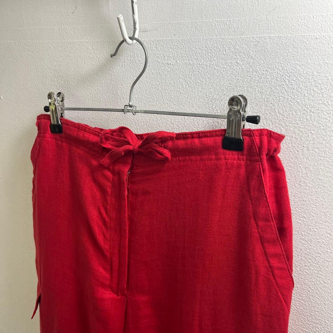 ヨーロッパ 90s 80s リネン カーゴパンツ ヴィンテージ スラックス 麻