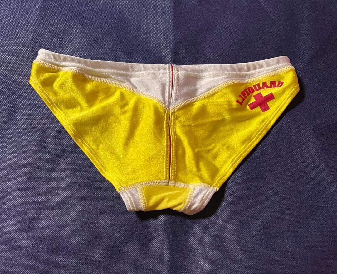 競パン　AQUX イエロー Lifeguard 競泳水着 L