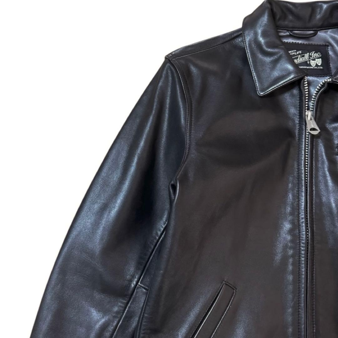 RADIALL 襟付き カウハイド レザージャケット ブラック 本革 Lサイズ