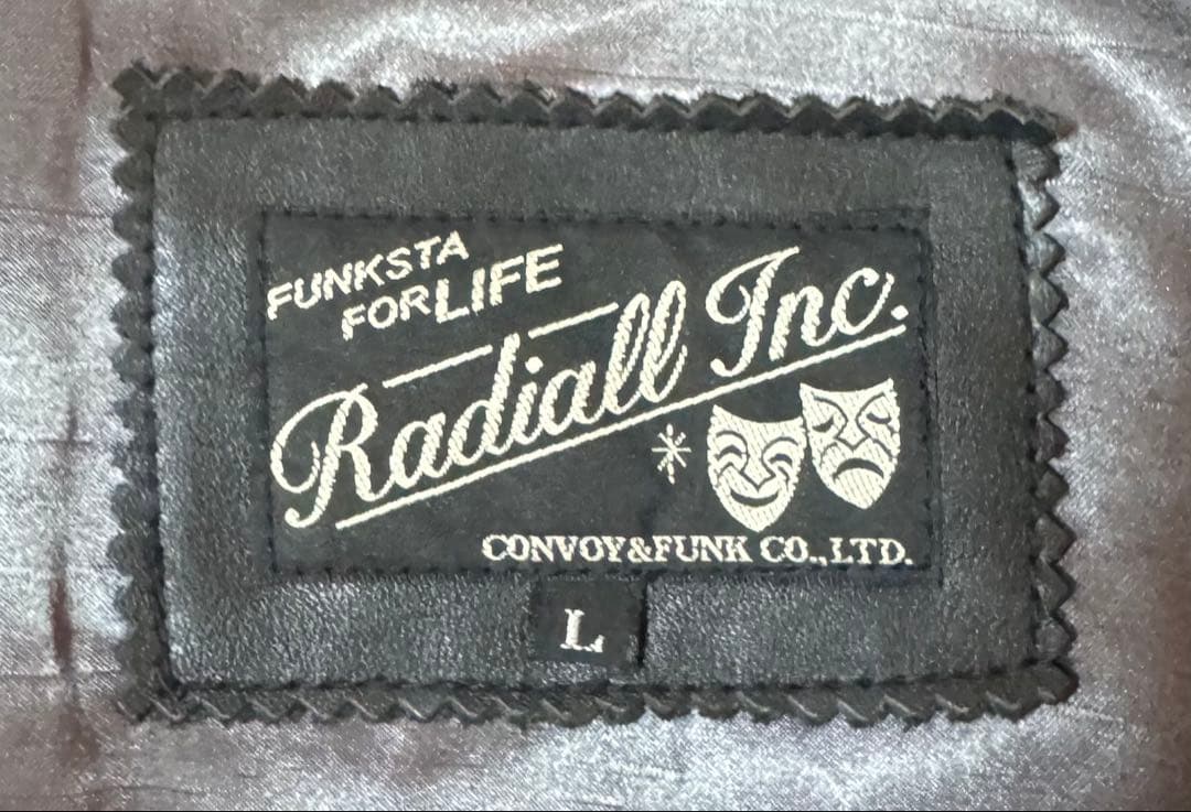 RADIALL 襟付き カウハイド レザージャケット ブラック 本革 Lサイズ