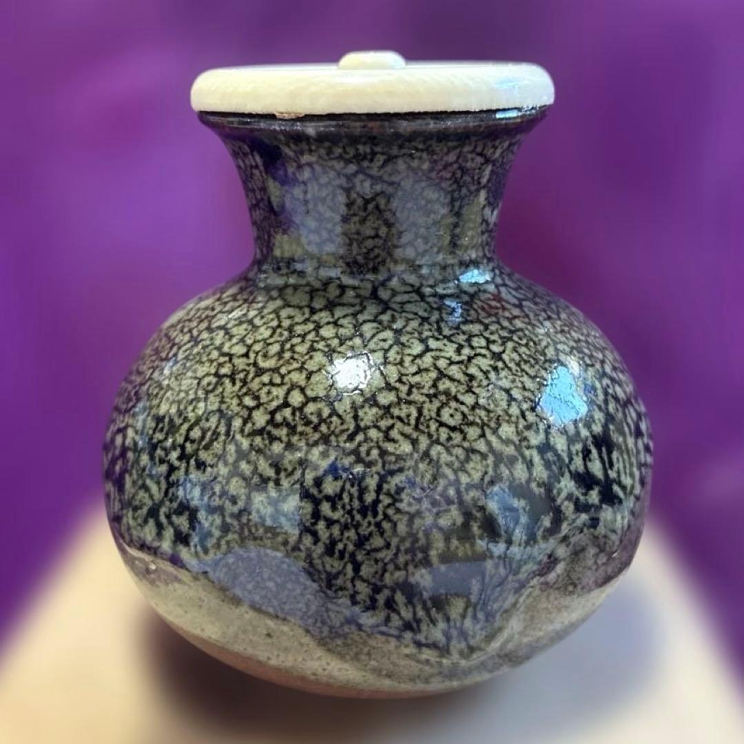 ✨レア✨茶道具✨『墨田窯　金太漢作』　茶入、織部 仕覆袋、共箱