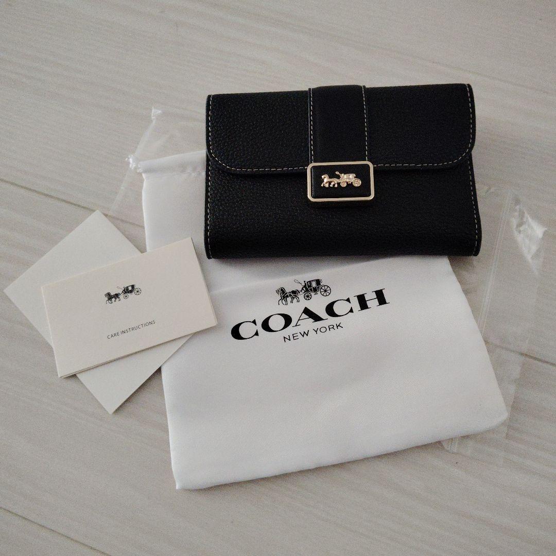 COACH ブラック 三つ折り財布