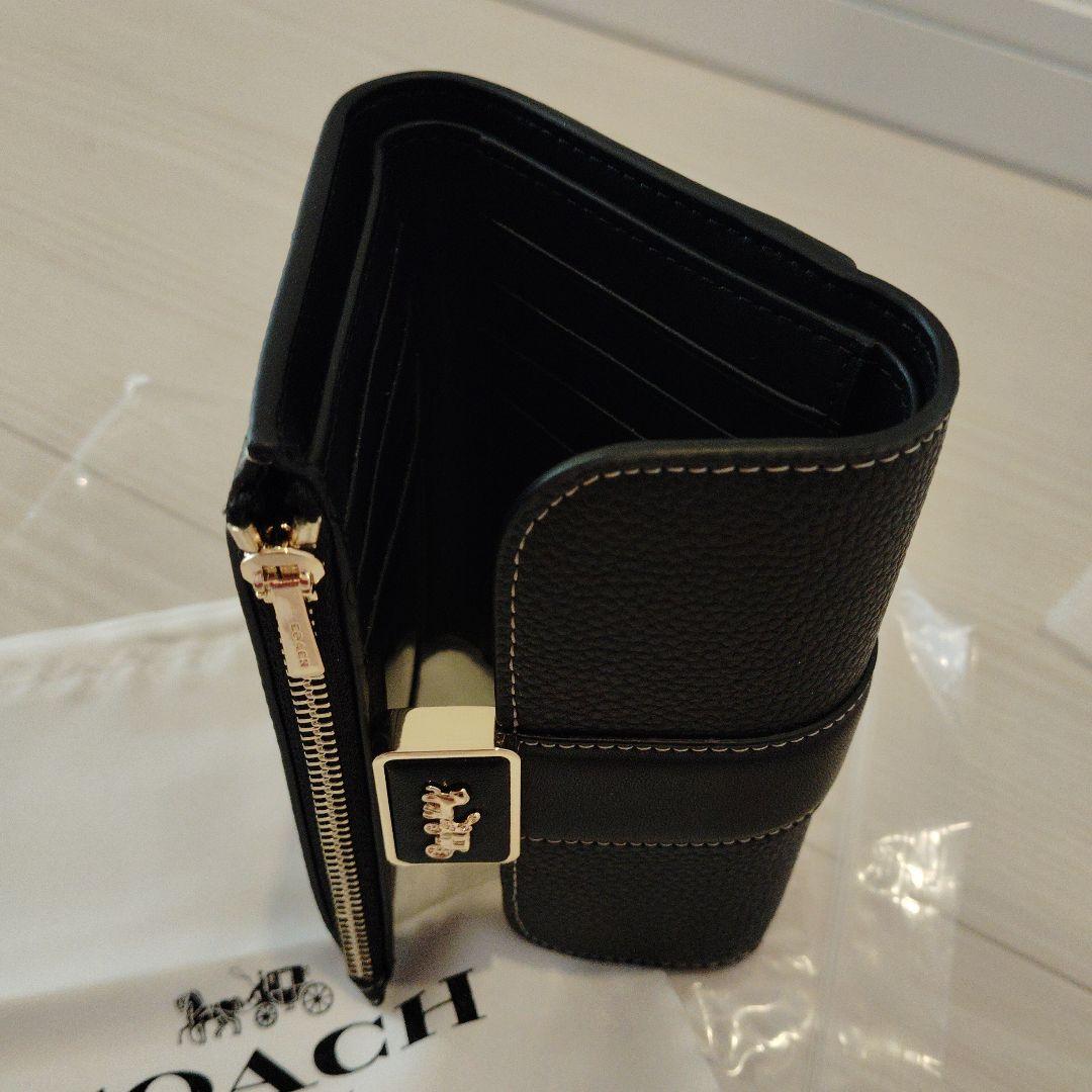 COACH ブラック 三つ折り財布