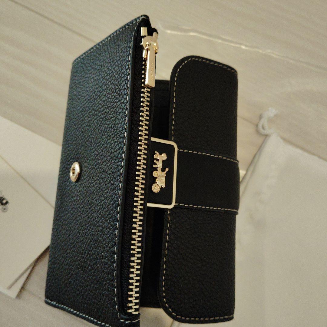COACH ブラック 三つ折り財布