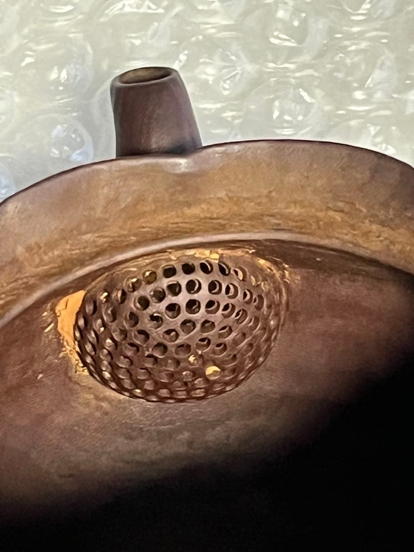 急須　紫泥　透彫　萬古焼　春山