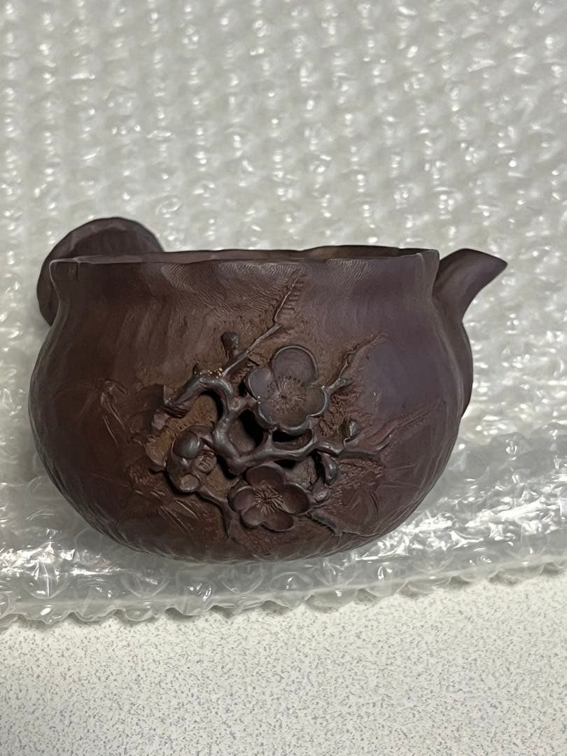 急須　紫泥　透彫　萬古焼　春山