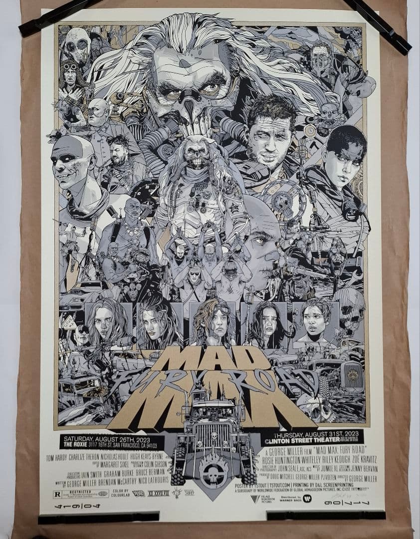 ●250枚限定 マッドマックス 怒りのデスロード シルクスクリーン ミニポスター