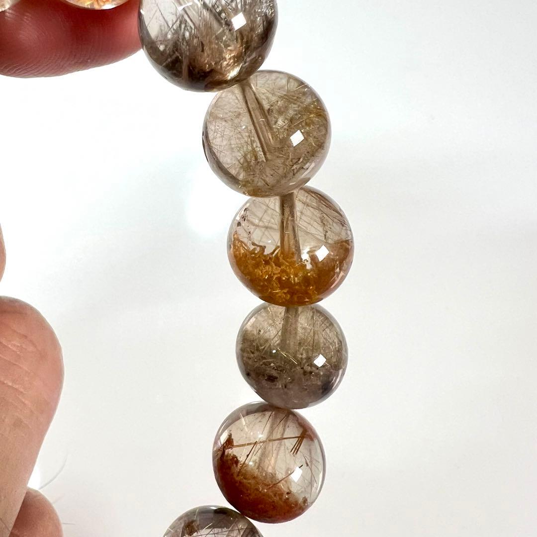 激レア　ガーデンクォーツ&ルチルクォーツ共生ブレスレット　4