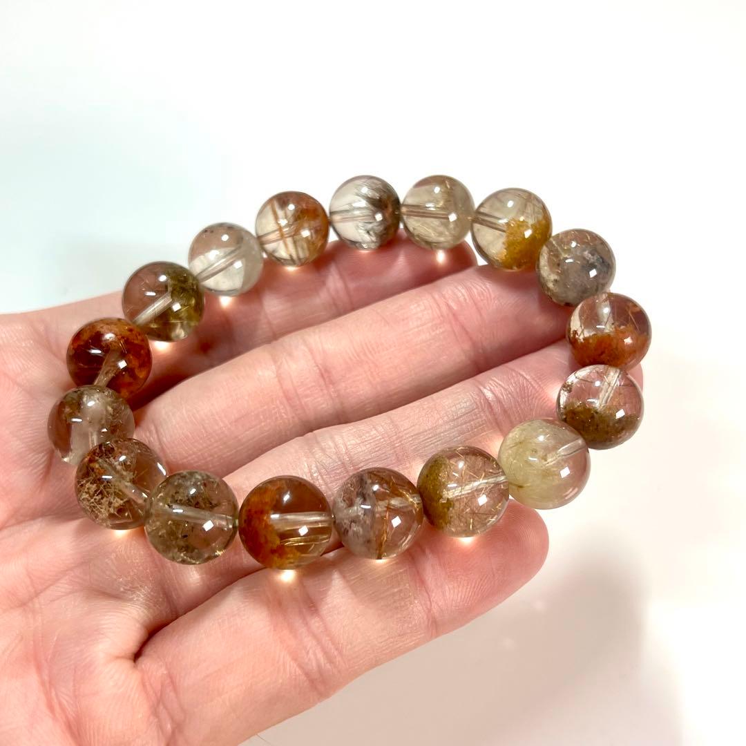 激レア　ガーデンクォーツ&ルチルクォーツ共生ブレスレット　4