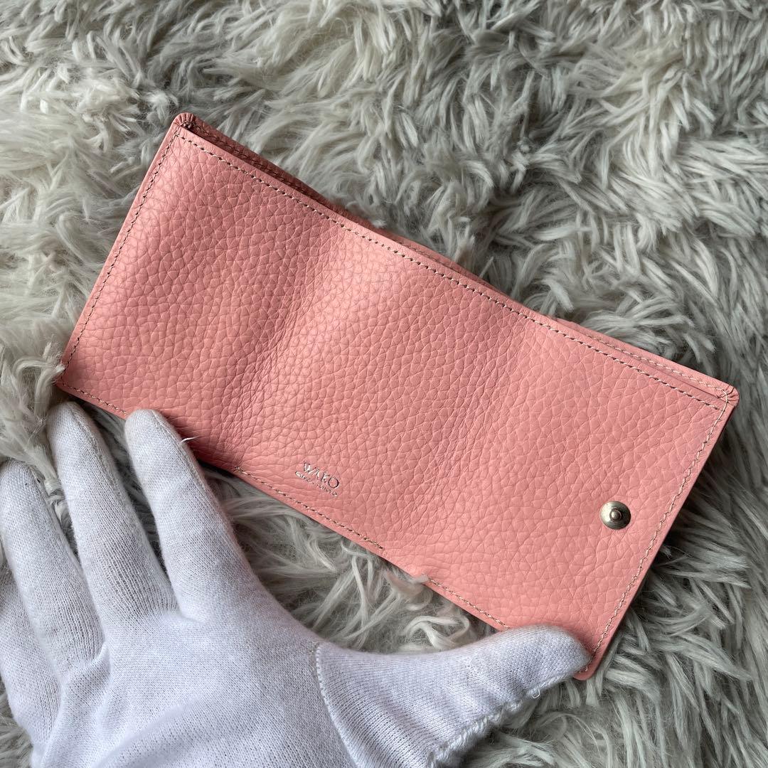 【極美品】ワコウ 三つ折り財布 パステルピンク