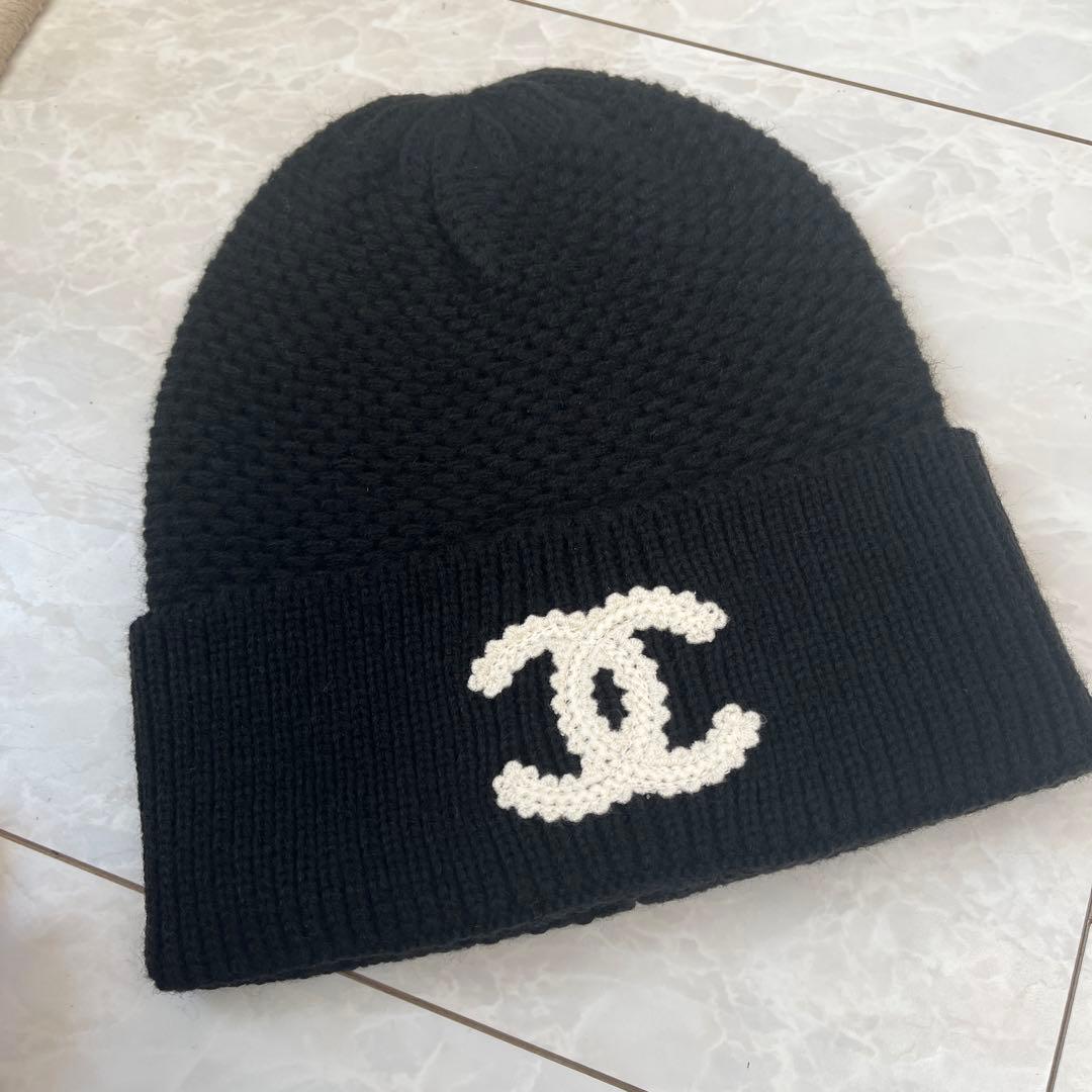 CHANELニット帽　ブラック　黒　未使用