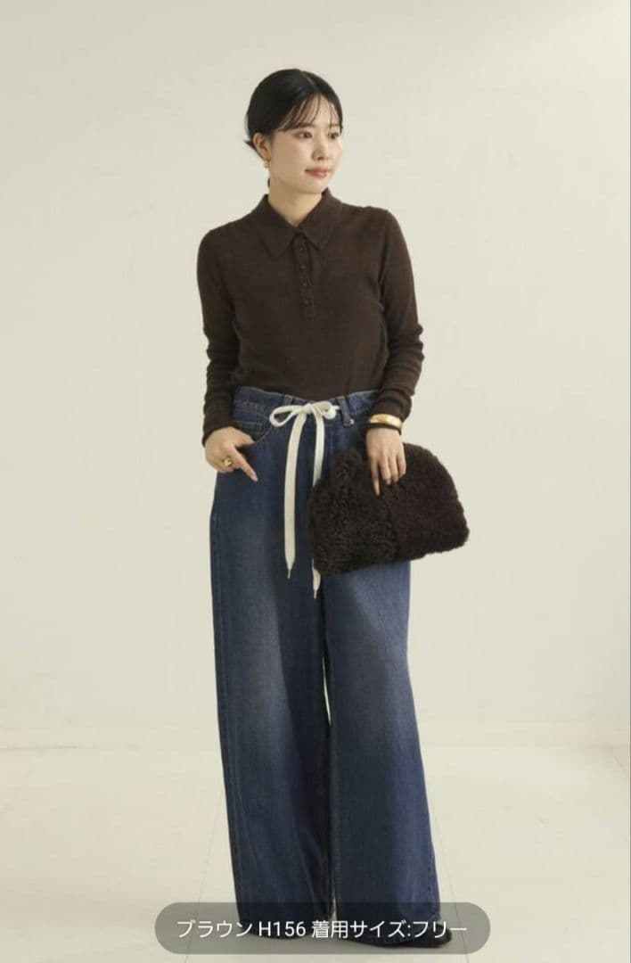 あかねです♡【未使用】プラージュ ポロニットシャツ　ブラウン