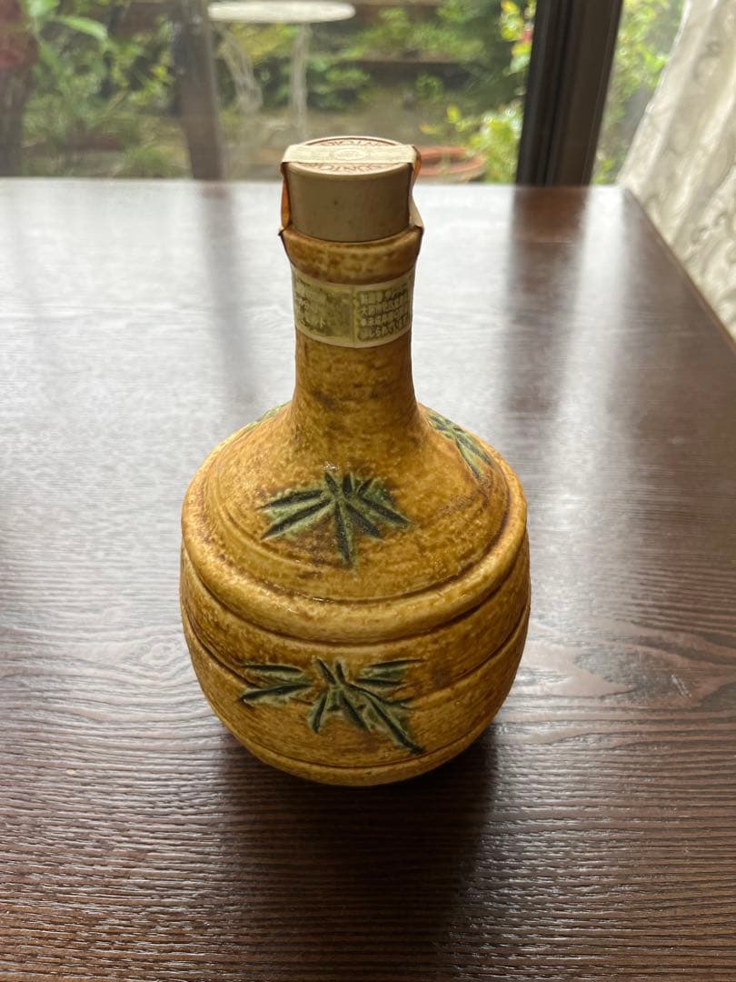 サントリーピュアモルトウイスキー山崎12年　黄瀬戸竹文徳利瓶