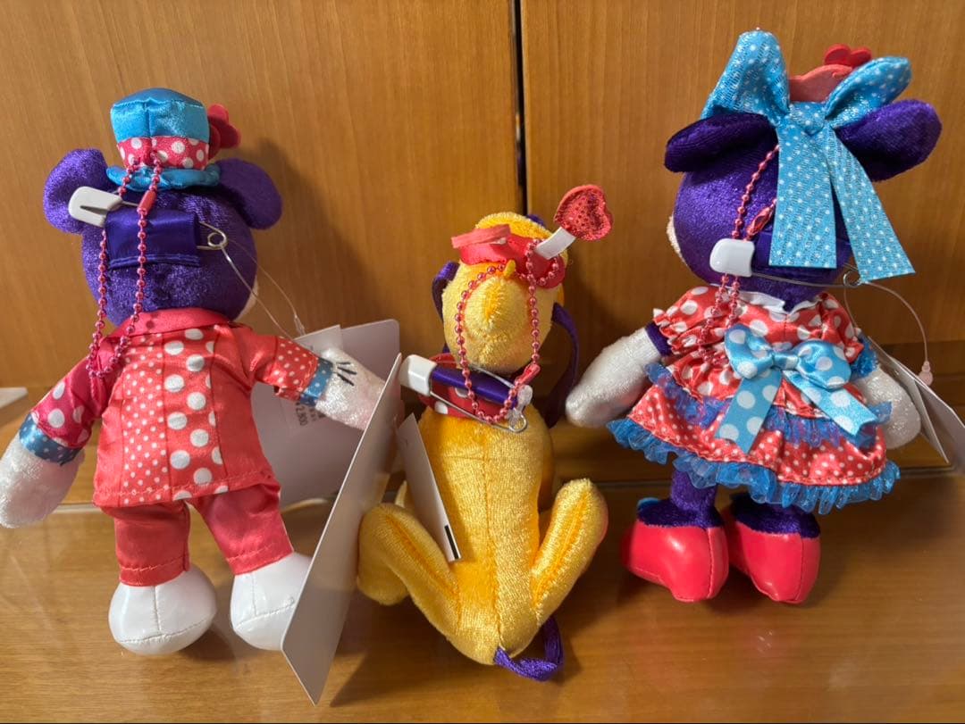 ミニー@ファンダーランド ぬいぐるみバッジ ミッキー ミニー プルート3体セット