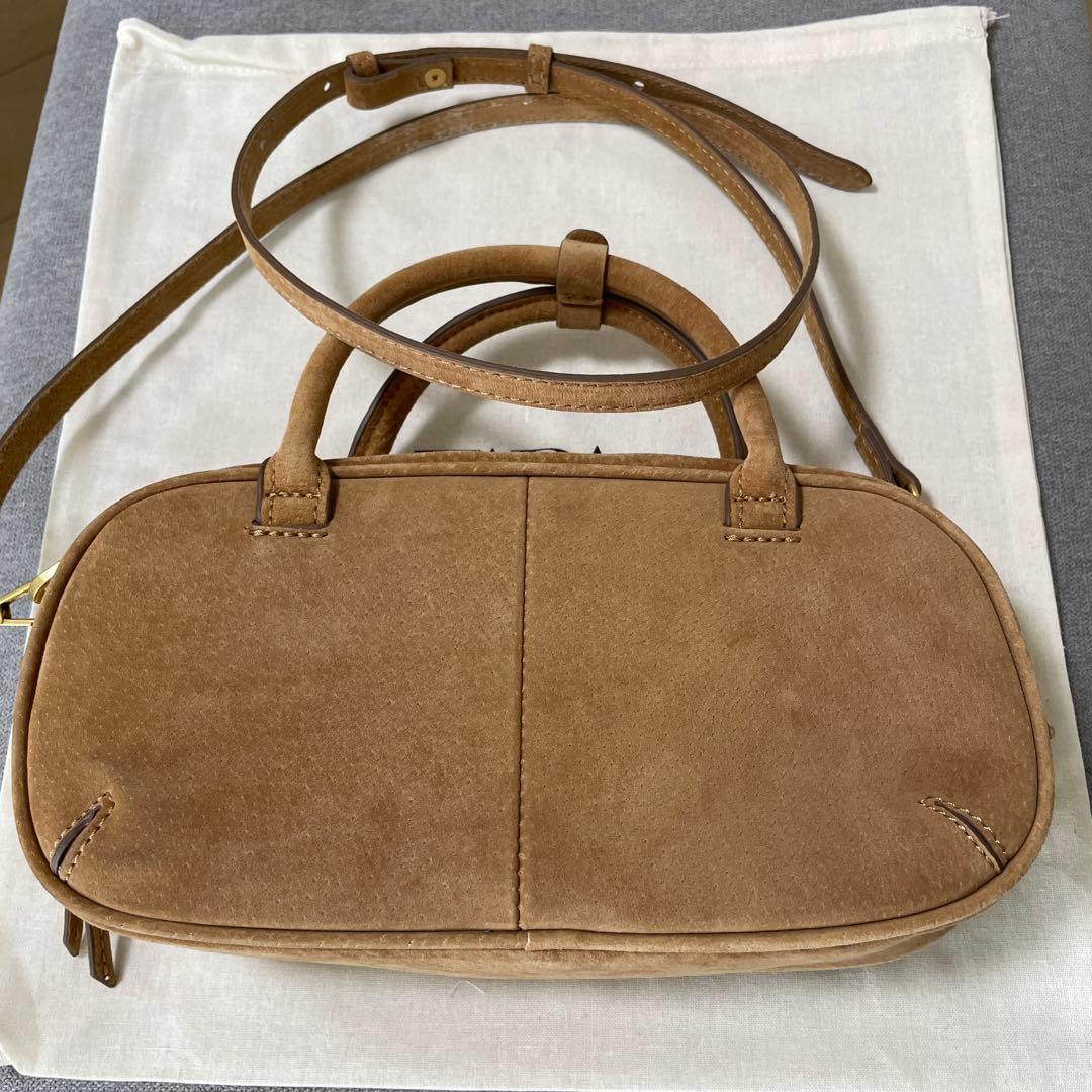 ザラ　ZARA ミニボーリングバッグ　ブラウン ショルダーバッグ