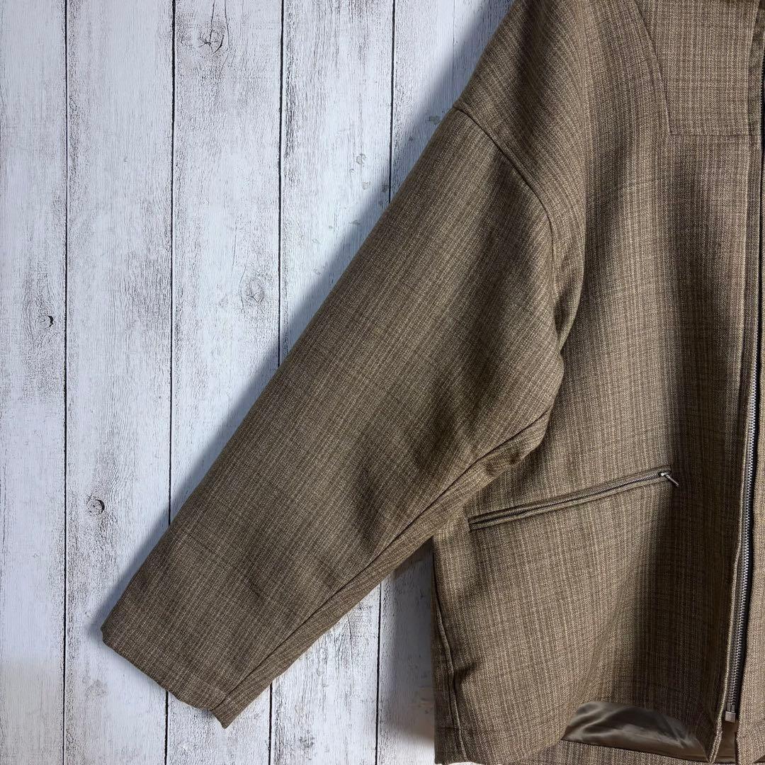 【美品】オーラリー☆チェック柄ウールジップパーカー 20AW ベージュ サイズ4