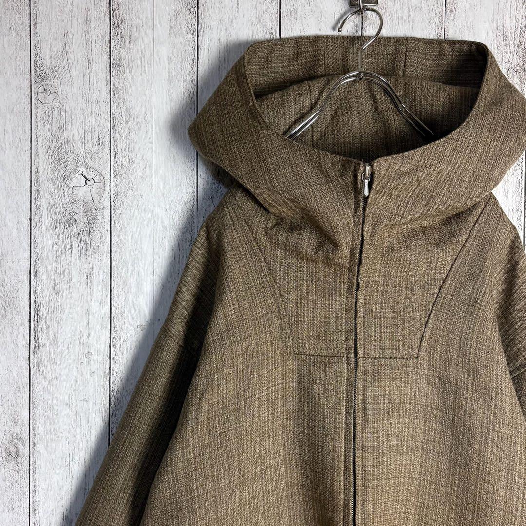 【美品】オーラリー☆チェック柄ウールジップパーカー 20AW ベージュ サイズ4